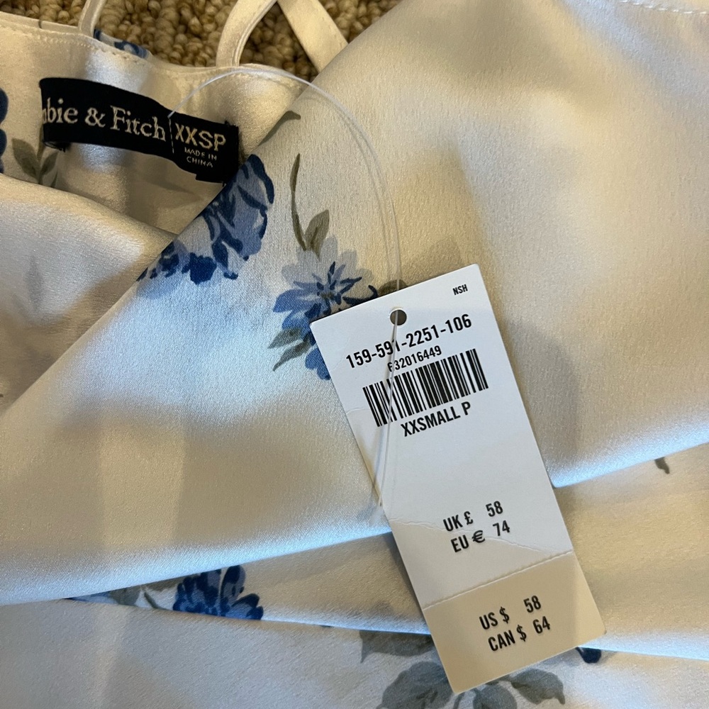 Abercrombie & Fitch White and Blue Floral Mini Dress - Picture 3 of 3